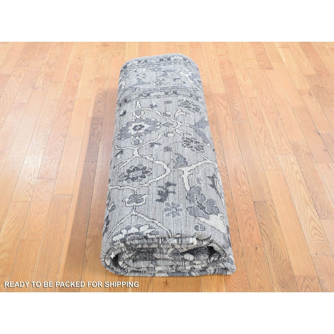 Rug 9'1"x12'3" Gray Peshawar Sultanabad All Over Design Hand Knotted Wool - 10