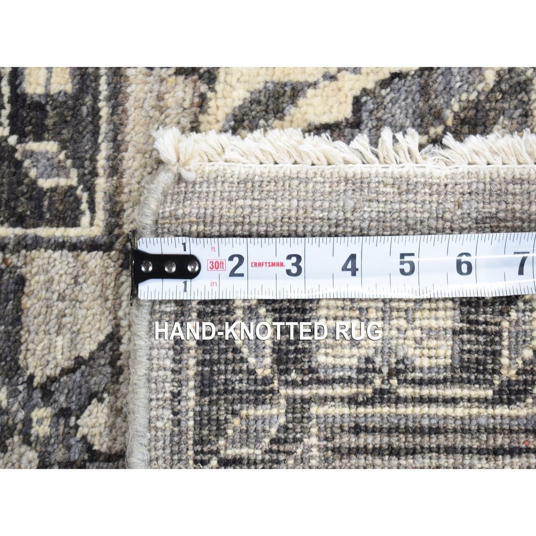 Rug 9'1"x12'3" Gray Peshawar Sultanabad All Over Design Hand Knotted Wool - 12