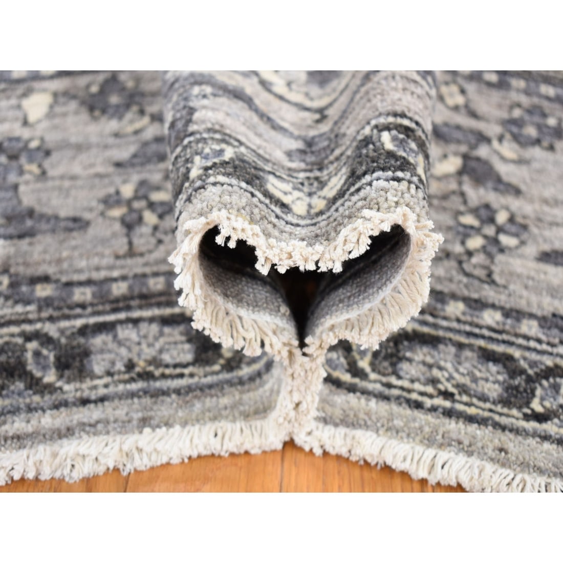 Rug 9'1"x12'3" Gray Peshawar Sultanabad All Over Design Hand Knotted Wool - 6