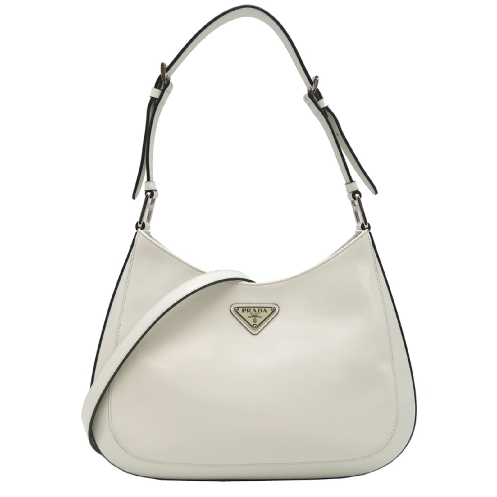 Leather Prada Shoulder Bag: Leather Prada Shoulder Bag This listing features Leather Prada Shoulder Bag. Item specifics are provided below. Item Specifics: Brand: Prada Type: Shoulder Bag Material: Leather Color: White Gender: W