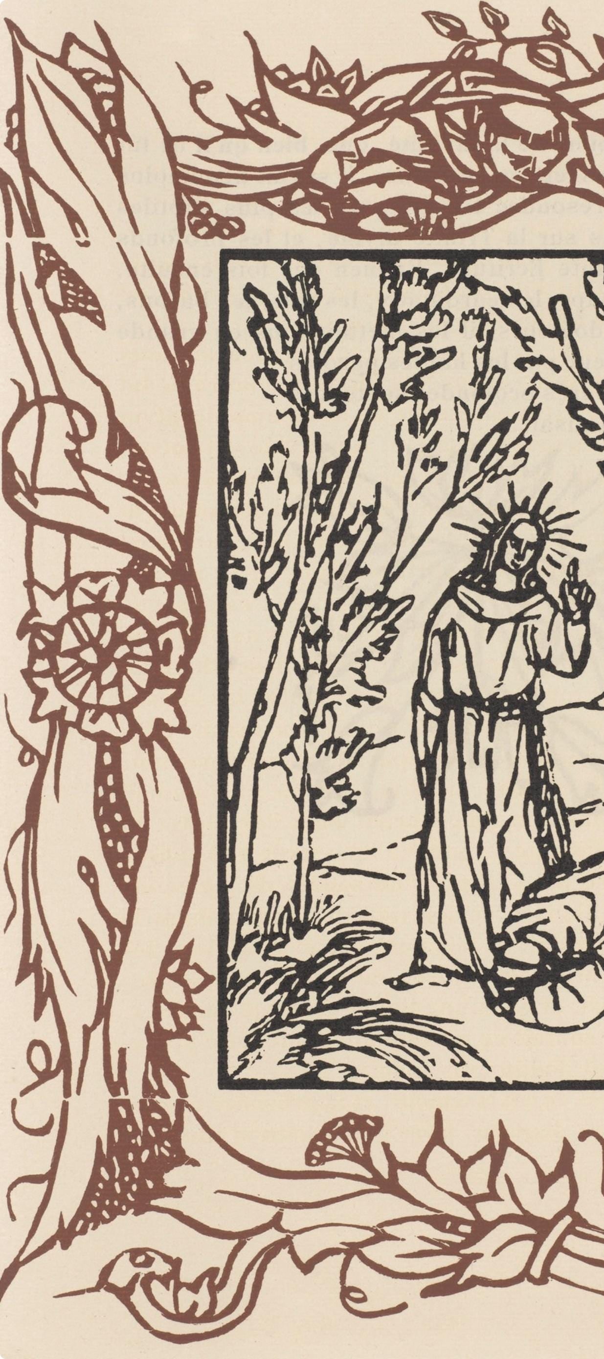 Woodcut - mile Bernard - Composition (Morane - No. 100) - Les Petites Fleurs de St. Franoise - 5