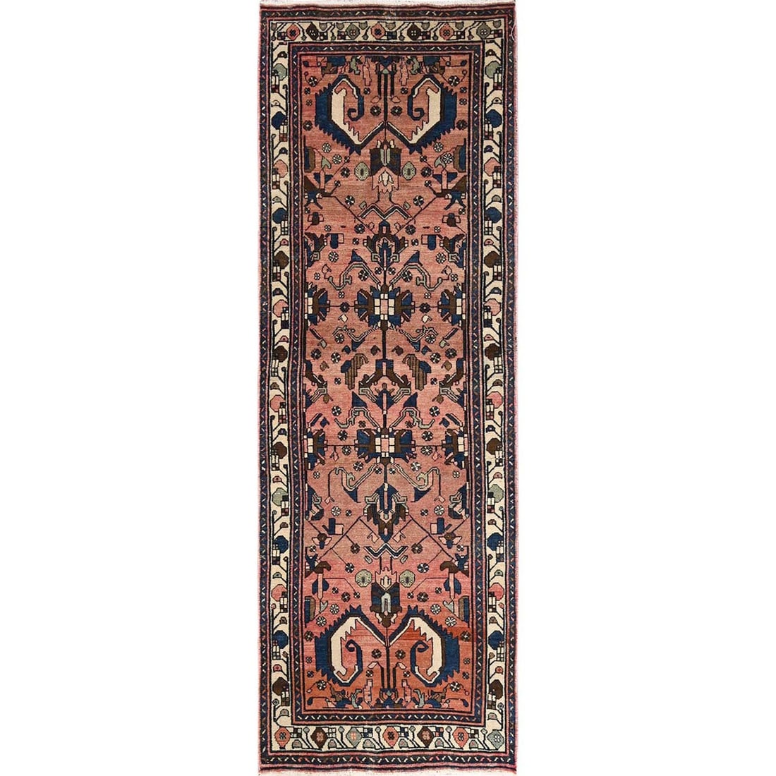 Rug 3'1"x9'9" Pink Vintage Northwest Zoroastrian Hand Knotted Wool Runner (1 of 7)