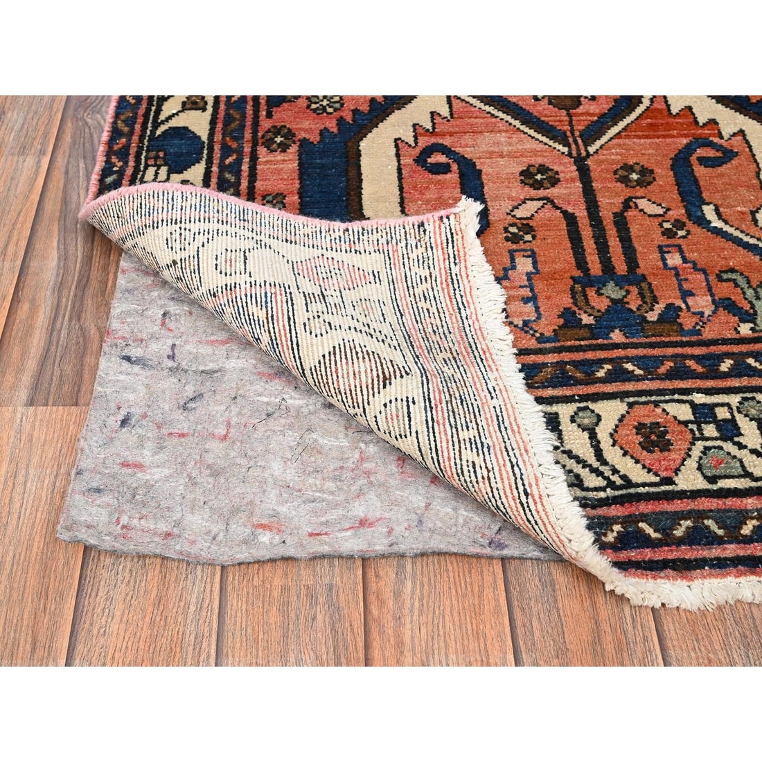 Rug 3'1"x9'9" Pink Vintage Northwest Zoroastrian Hand Knotted Wool Runner - 3