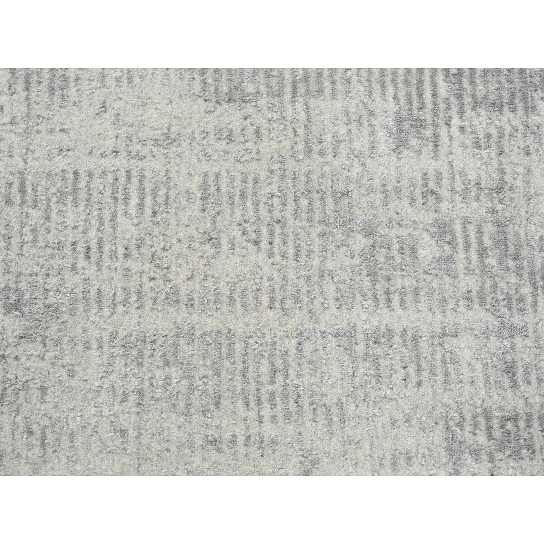 Rug 6'x6' Hand Loomed Wool and Silk Gray Fine Jacquard Round - 5