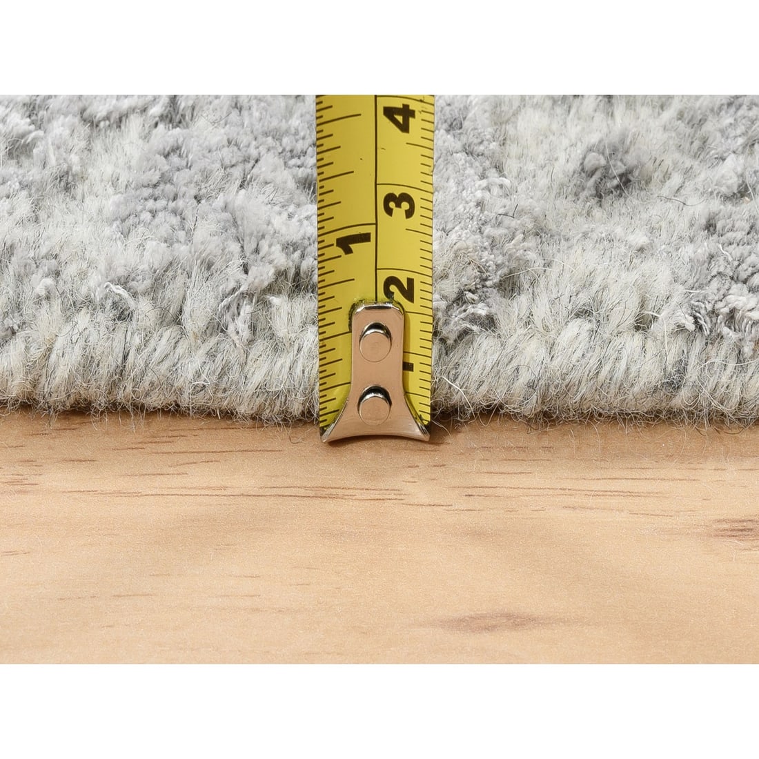 Rug 6'x6' Hand Loomed Wool and Silk Gray Fine Jacquard Round - 7