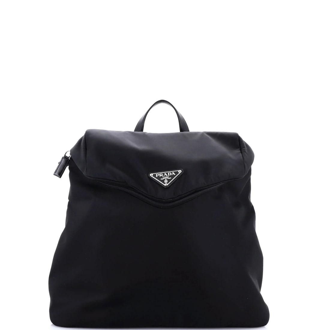 Leather Prada Zipped Triangle Flap Backpack Re-Nylon and - 2