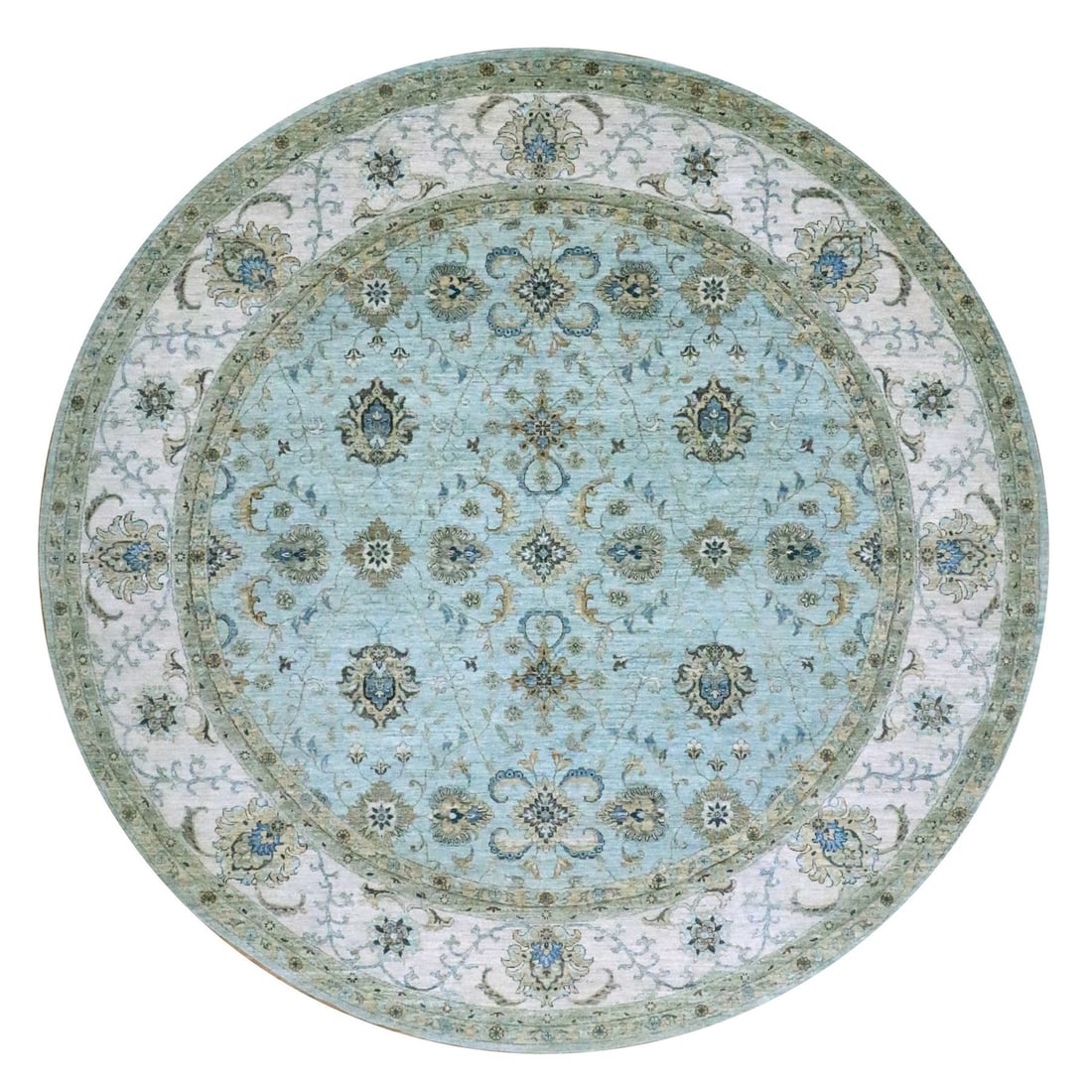 Rug 11'10"x11'10" Blue Shah Abbas Vines Design Hand Knotted Wool Round: Rug 11'10"x11'10" Blue Shah Abbas Vines Design Hand Knotted Wool Round This listing features Rug 11'10"x11'10" Blue Shah Abbas Vines Design Hand Knotted Wool Round. Item specifics are provided below.