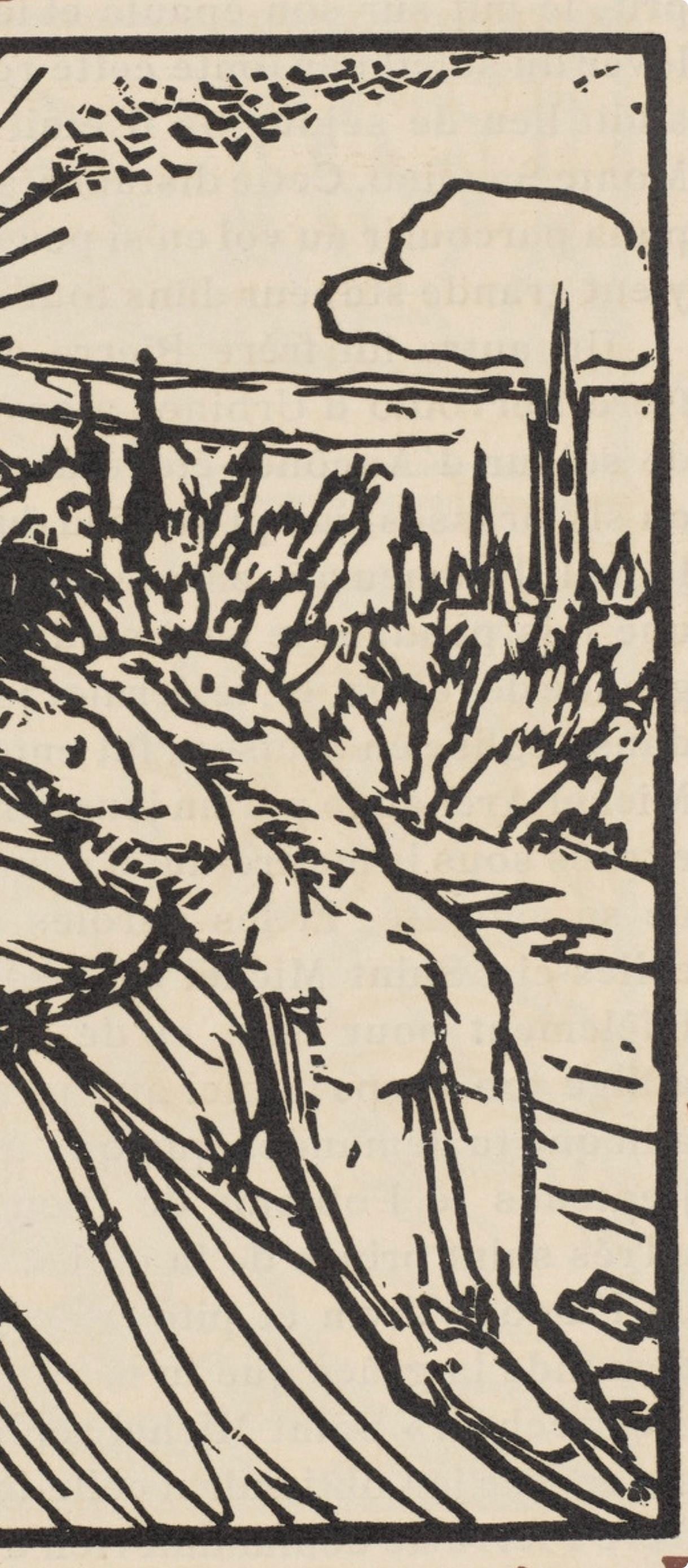 Woodcut - mile Bernard - Composition (Morane - No. 100) - Les Petites Fleurs de St. Franoise - 4