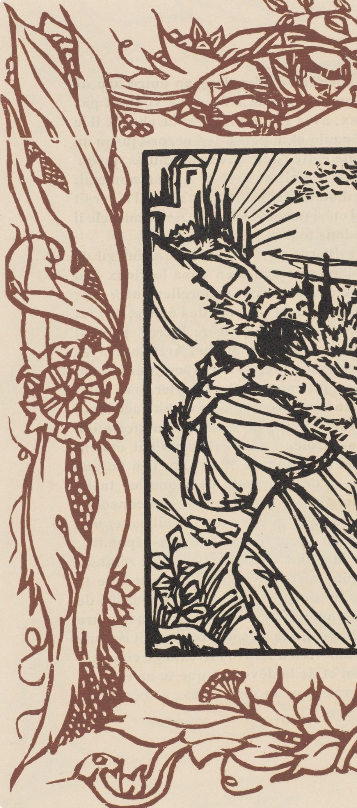 Woodcut - mile Bernard - Composition (Morane - No. 100) - Les Petites Fleurs de St. Franoise - 5