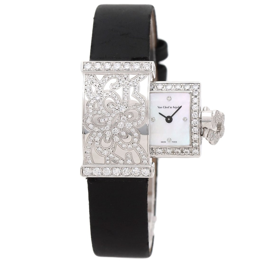 & Van Cleef & Arpels Secret Dantelle Watches WRWF01E8 K18 White Gold/ Satin (1 of 20)