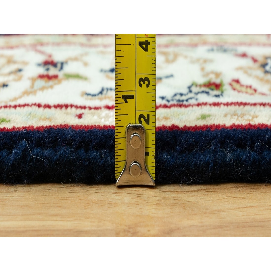 Rug 2'9"x12' Polo Blue Nain Vibrant Wool Hand Knotted Oriental Runner - 7