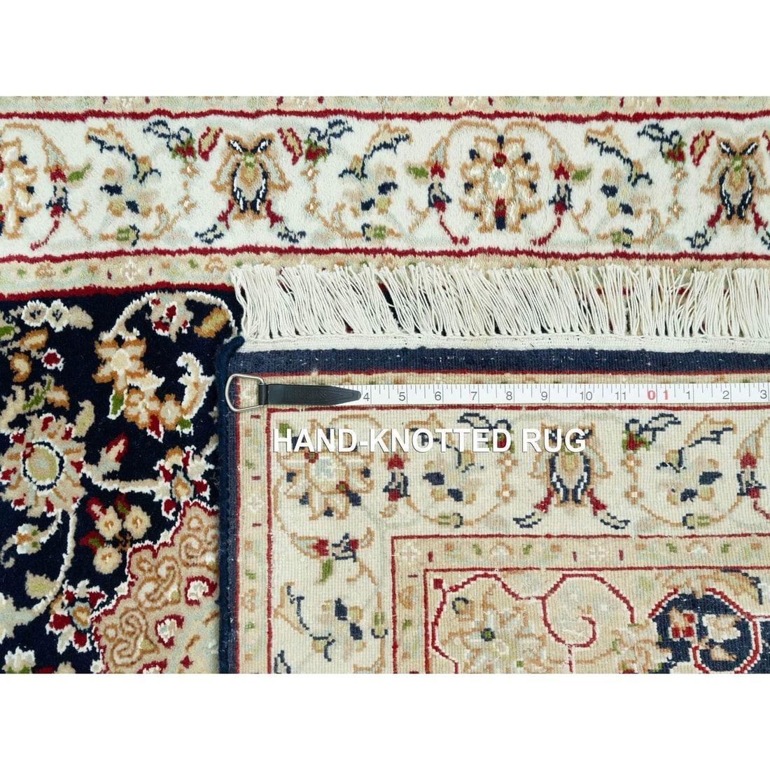 Rug 2'9"x12' Polo Blue Nain Vibrant Wool Hand Knotted Oriental Runner - 8