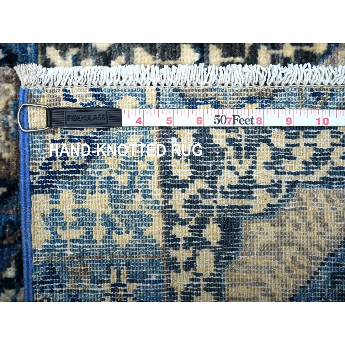 Rug 2'4"x6'8" Blue Fine Aryana Soft Wool Hand Knotted Oriental - 6