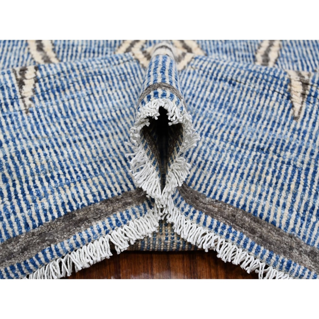 Rug 8'x9'8" Bdazzled Blue Snowflake Geometric Design Oriental - 6