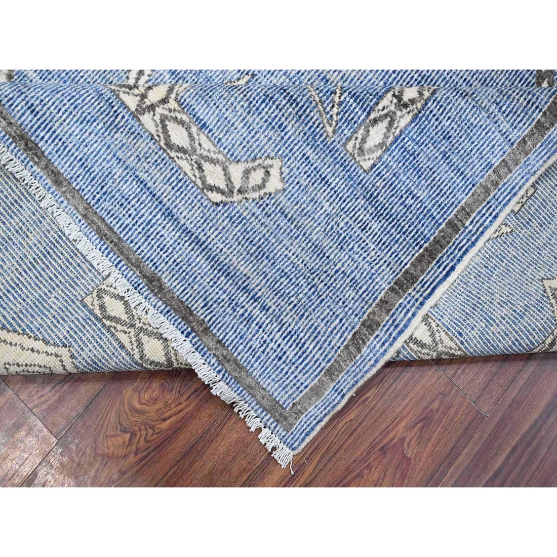 Rug 8'x9'8" Bdazzled Blue Snowflake Geometric Design Oriental - 7