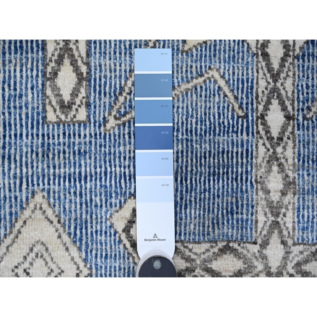 Rug 8'x9'8" Bdazzled Blue Snowflake Geometric Design Oriental - 8