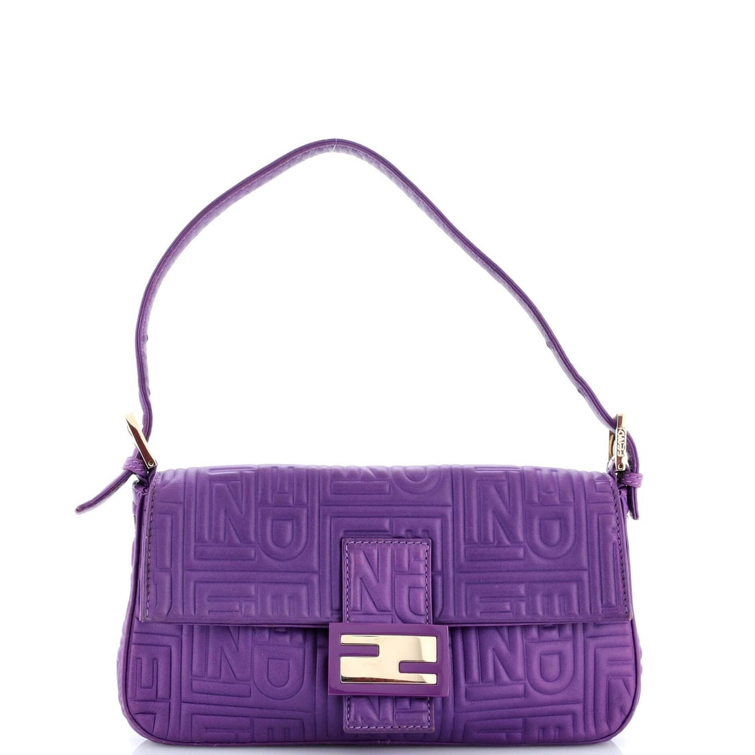 Small Fendi Baguette Bag Logo Embossed Leather (1 of 8)