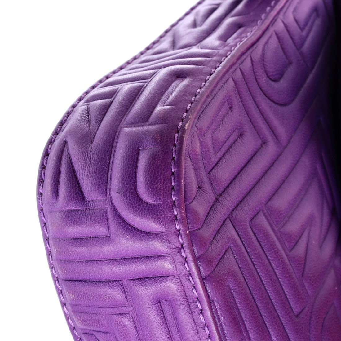 Small Fendi Baguette Bag Logo Embossed Leather - 6