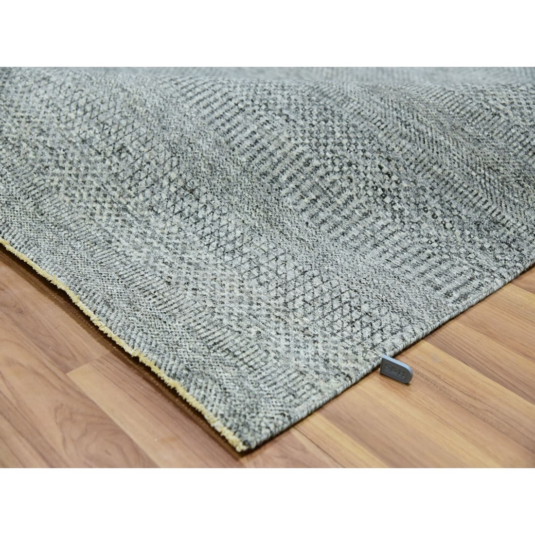 Rug 8'x8' Glacier Gray Modern Grass Hand Knotted Wool Square Oriental - 6