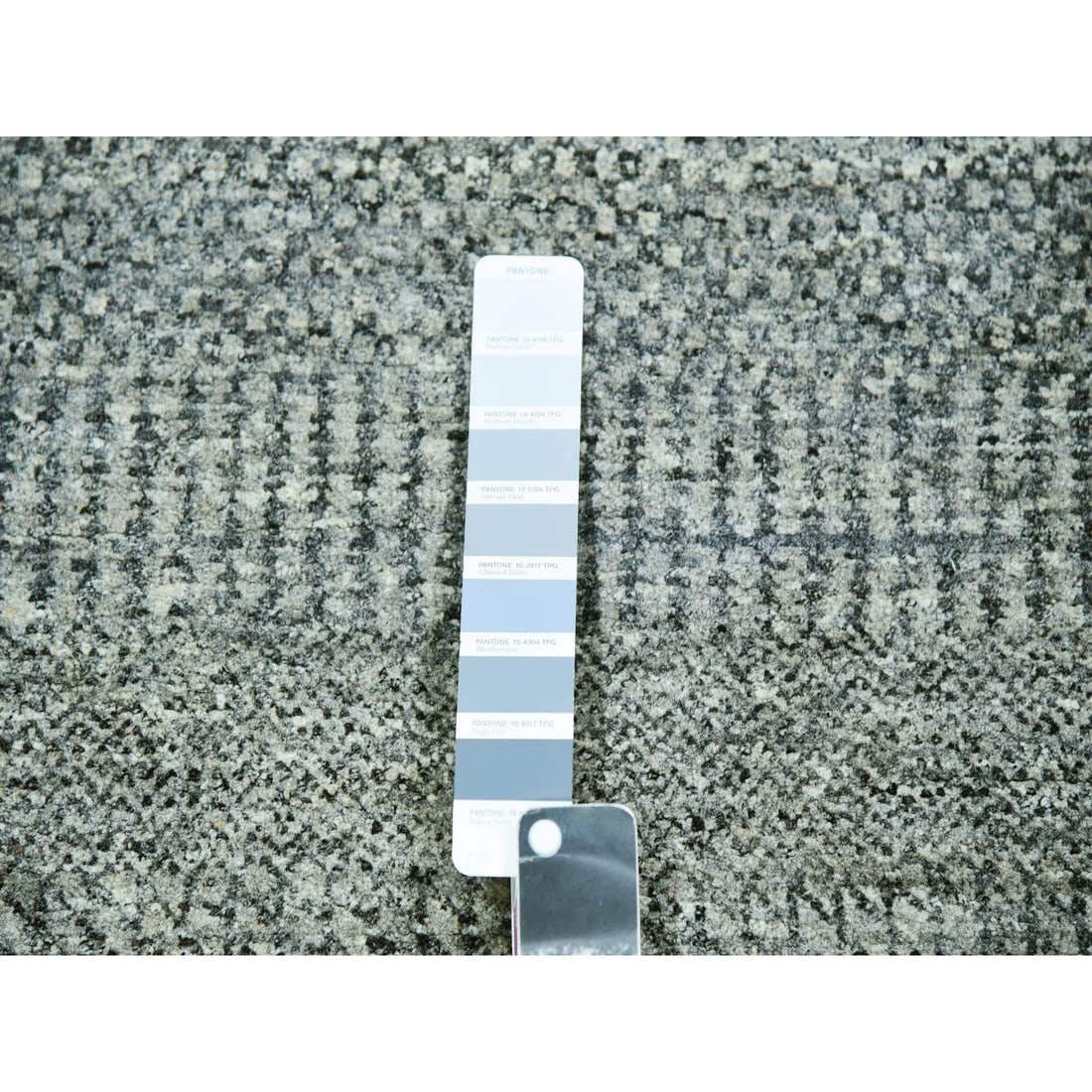 Rug 8'x8' Glacier Gray Modern Grass Hand Knotted Wool Square Oriental - 7