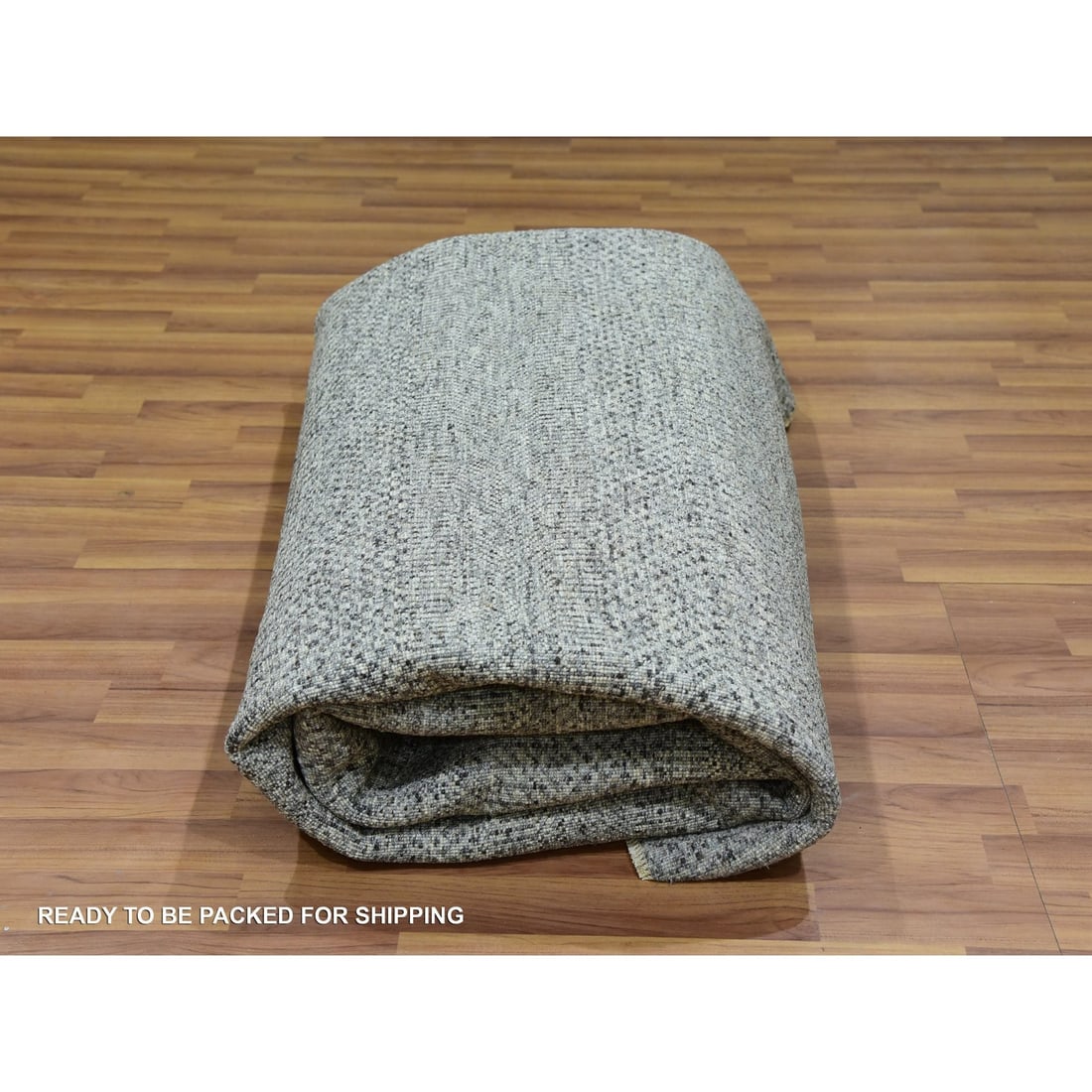 Rug 8'x8' Glacier Gray Modern Grass Hand Knotted Wool Square Oriental - 9