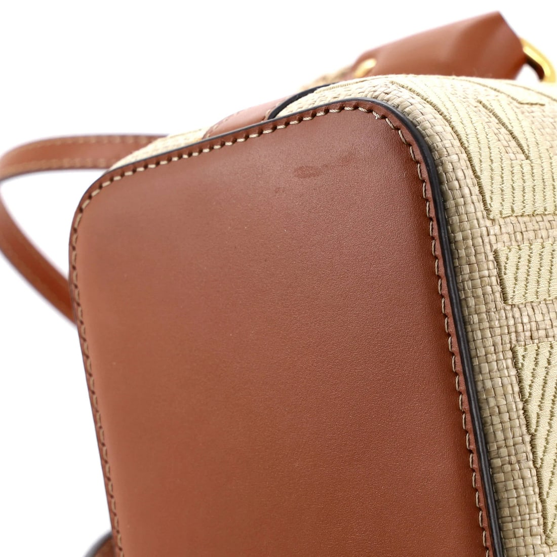 Mini Fendi Woven Handle Mon Tresor Bucket Bag Zucca Embroidered Canvas - 6