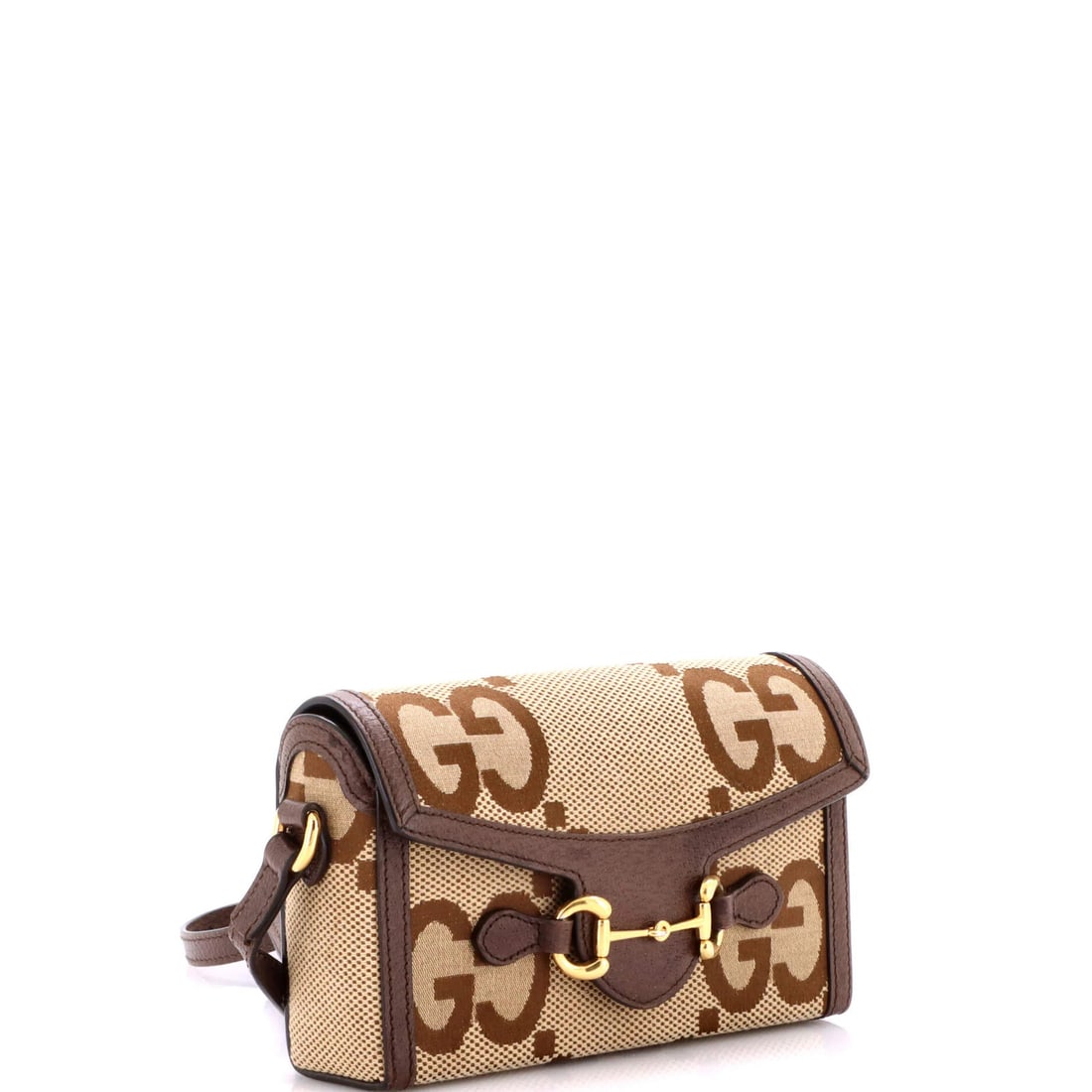 Mini Gucci Horsebit 1955 Flap Crossbody Bag Jumbo GG Canvas - 2
