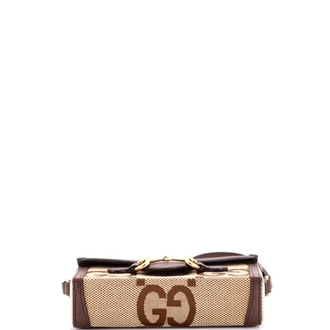 Mini Gucci Horsebit 1955 Flap Crossbody Bag Jumbo GG Canvas - 4