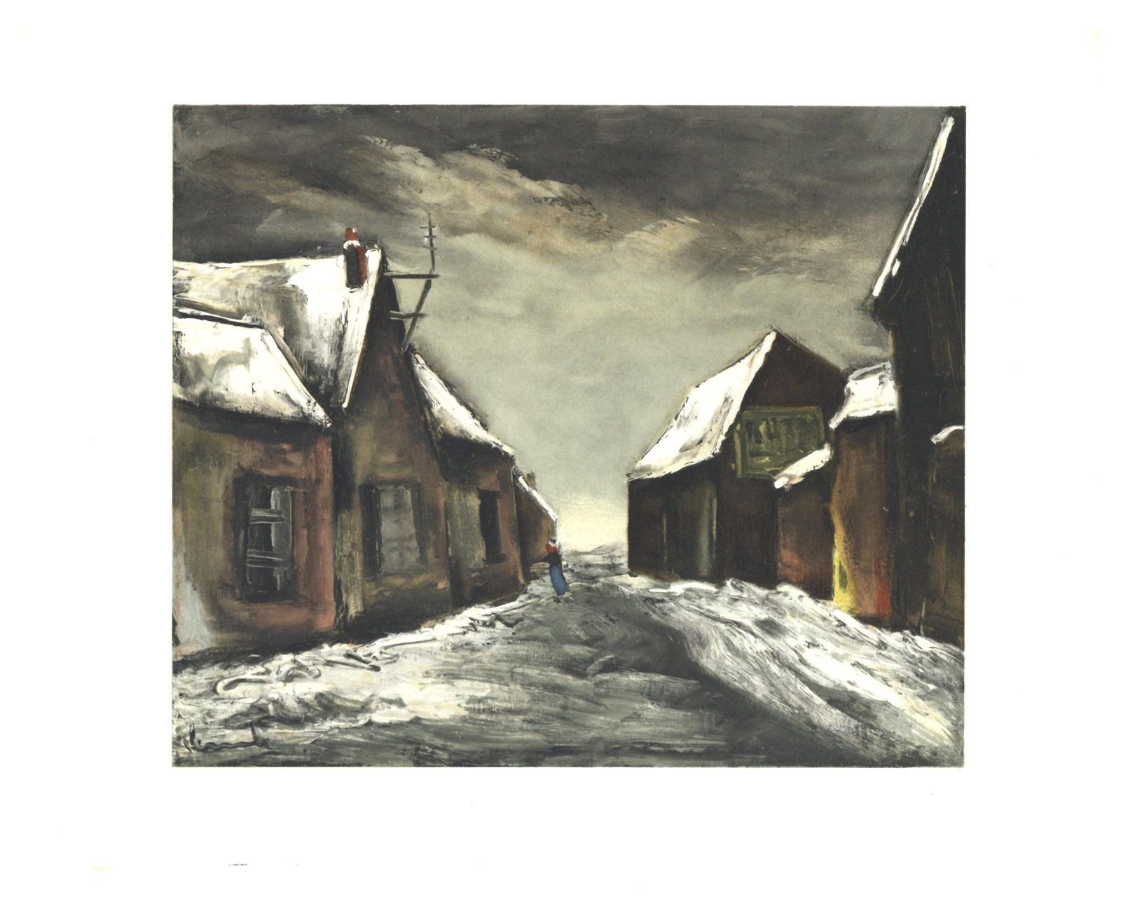 Lithograph - Maurice de Vlaminck - Allainville sous la neige - Vlaminck - Signed - 5