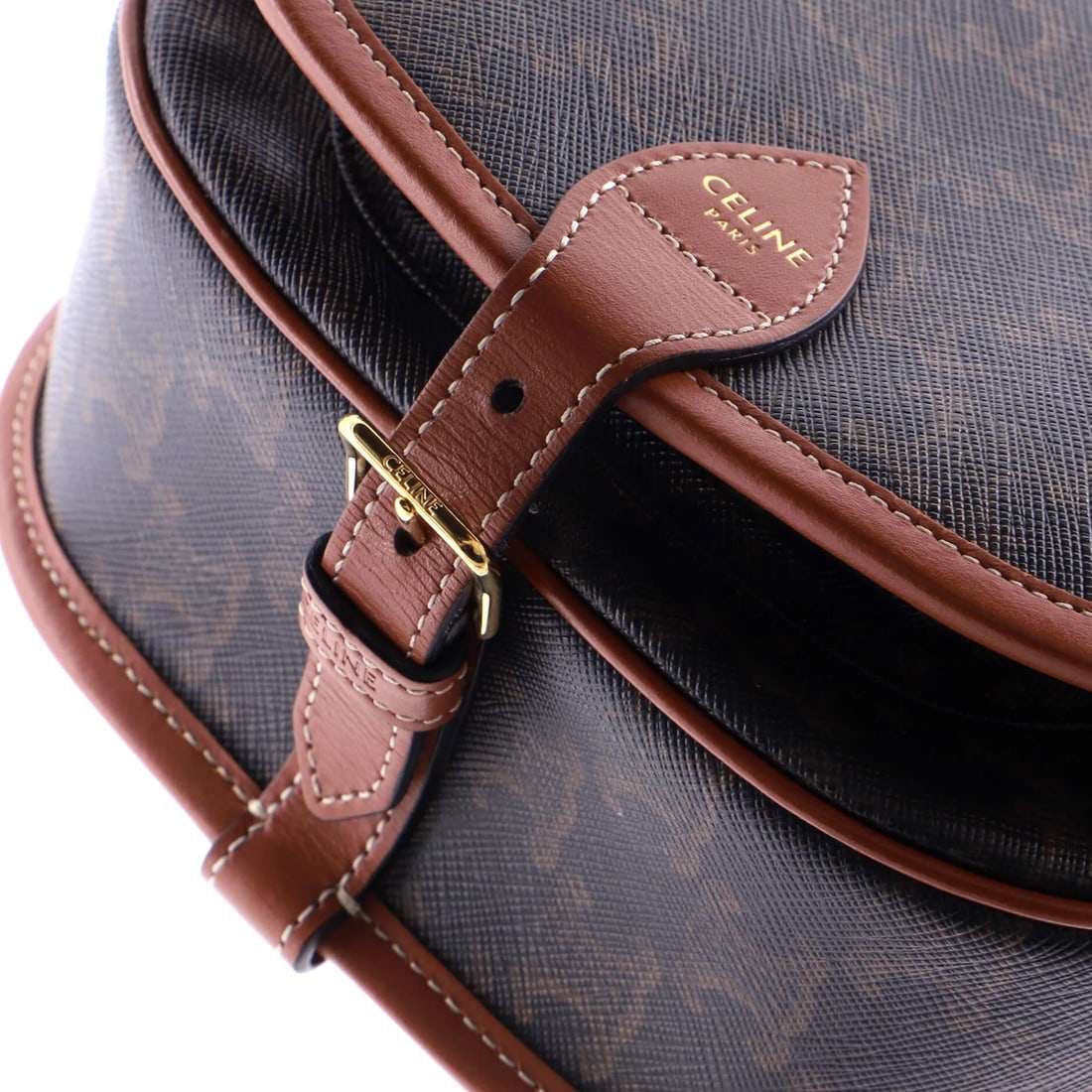 Medium Celine Folco Bag Triomphe Coated Canvas - 6