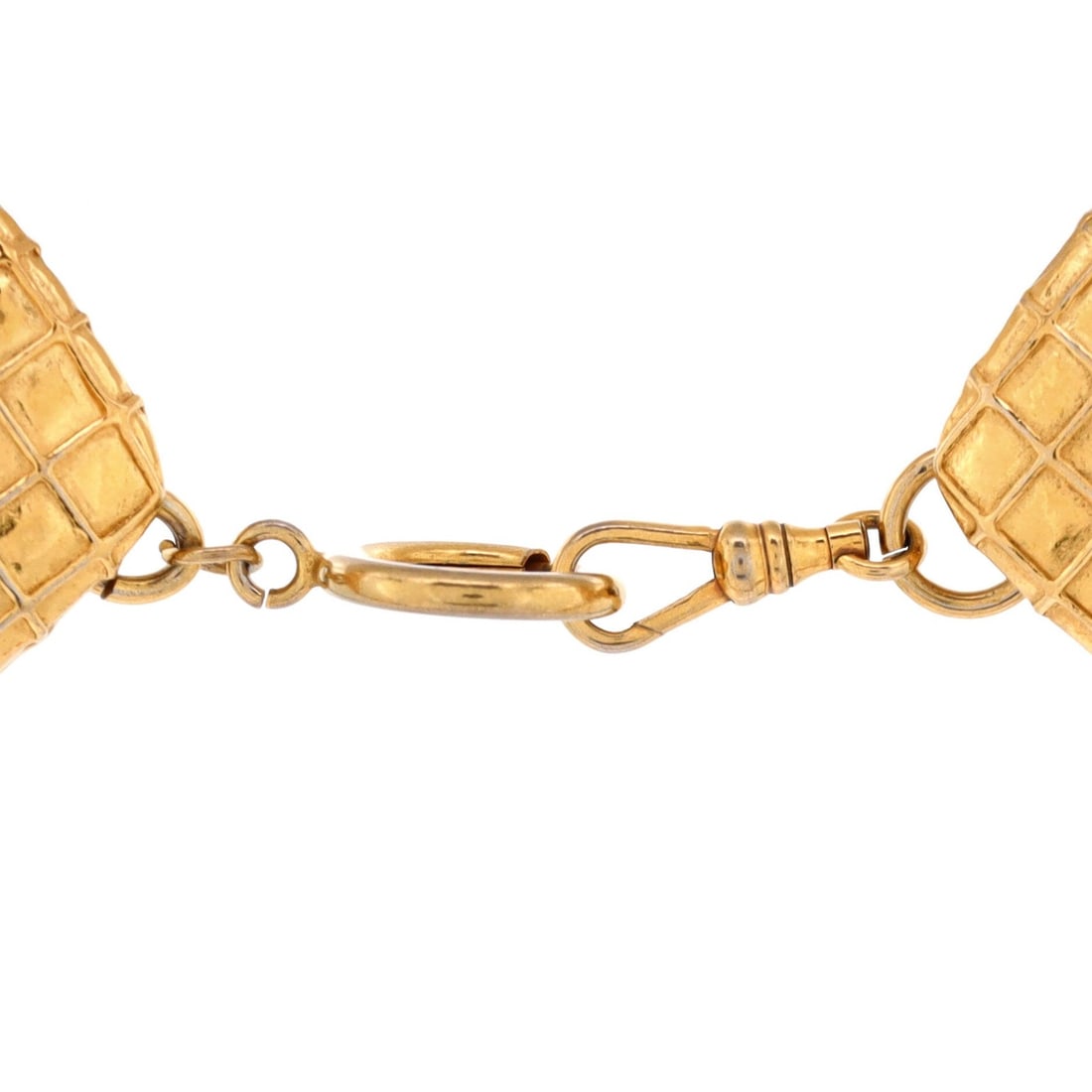 Crystals Chanel Vintage Choker Necklace Quilted Metal with - 3