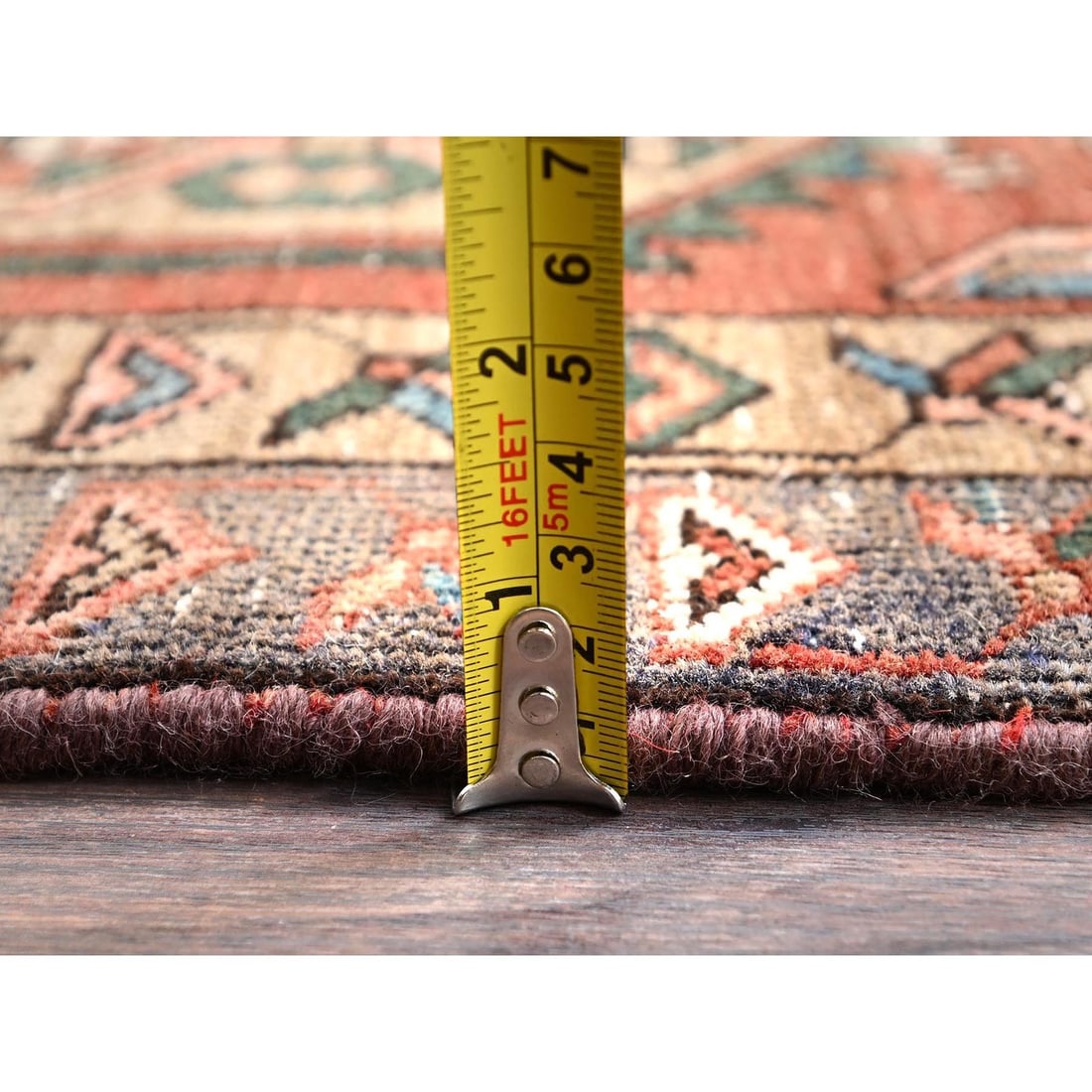 Rug 3'x10'1" Brown Hand Knotted Vintage Northwest Zoroastrian Wool Runner - 6