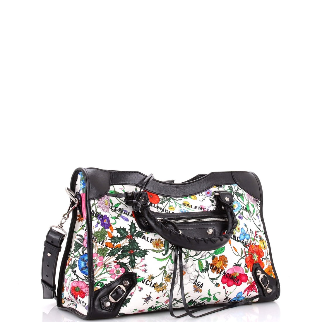 Medium Gucci x Balenciaga The Hacker Project Neo Classic City Bag Flora Canvas - 3