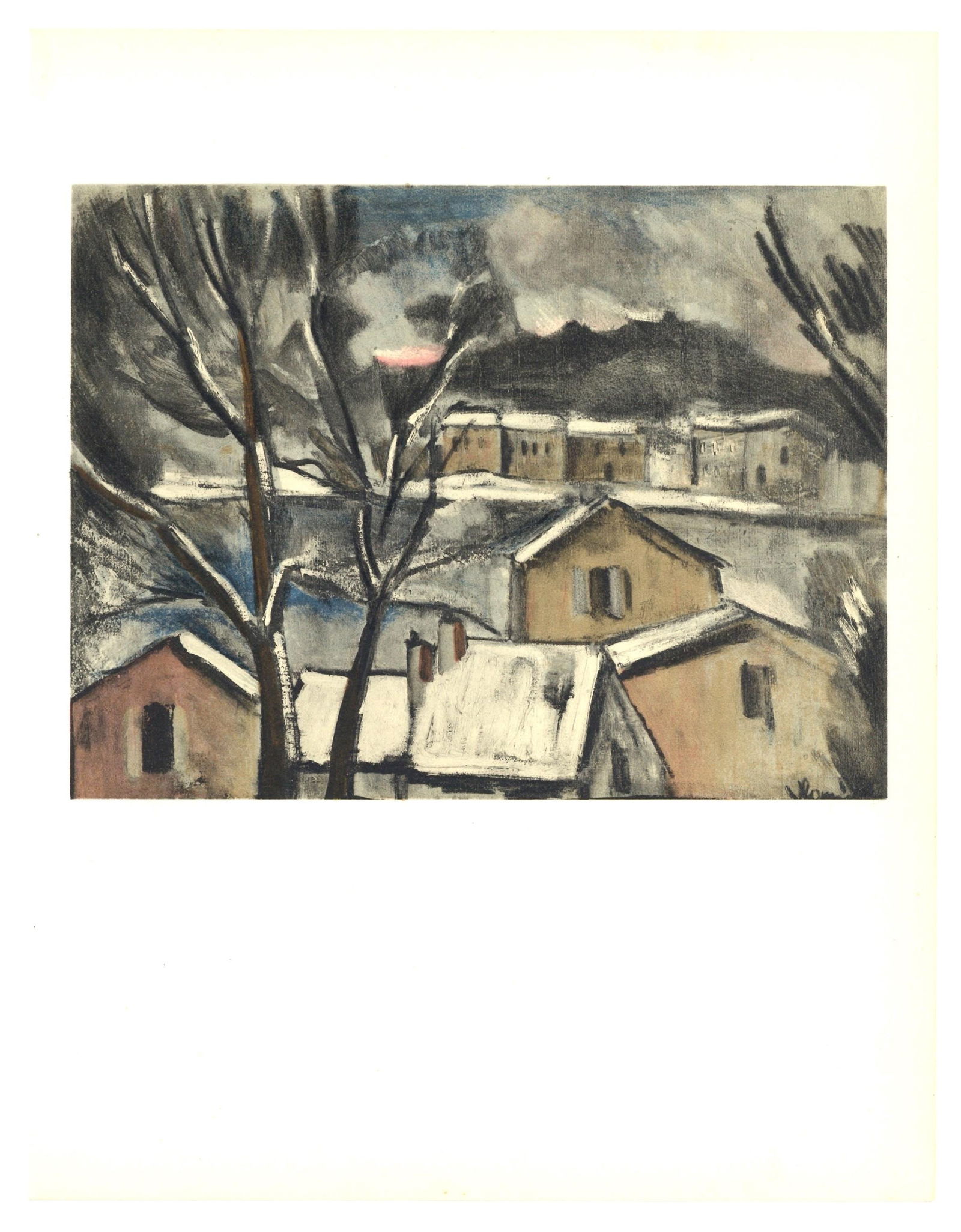 Lithograph - Maurice de Vlaminck - Paysage d'hiver - Vlaminck - Signed - 5