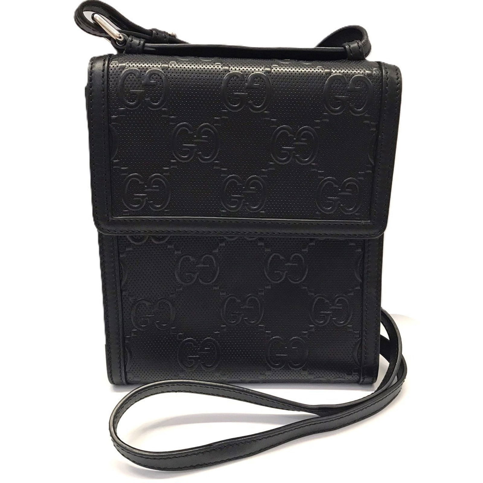 Leather Gucci Shoulder Bag Gg - 2