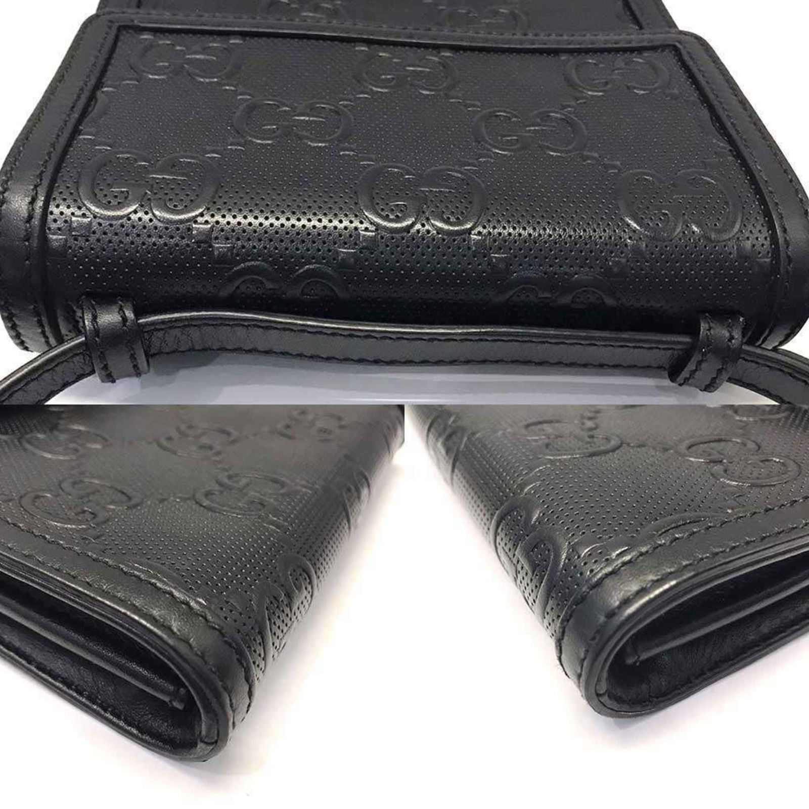 Leather Gucci Shoulder Bag Gg - 4