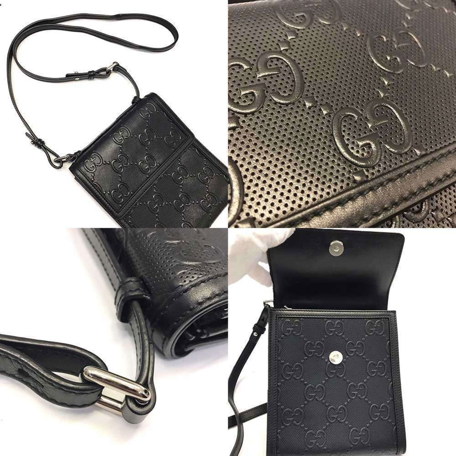 Leather Gucci Shoulder Bag Gg - 5