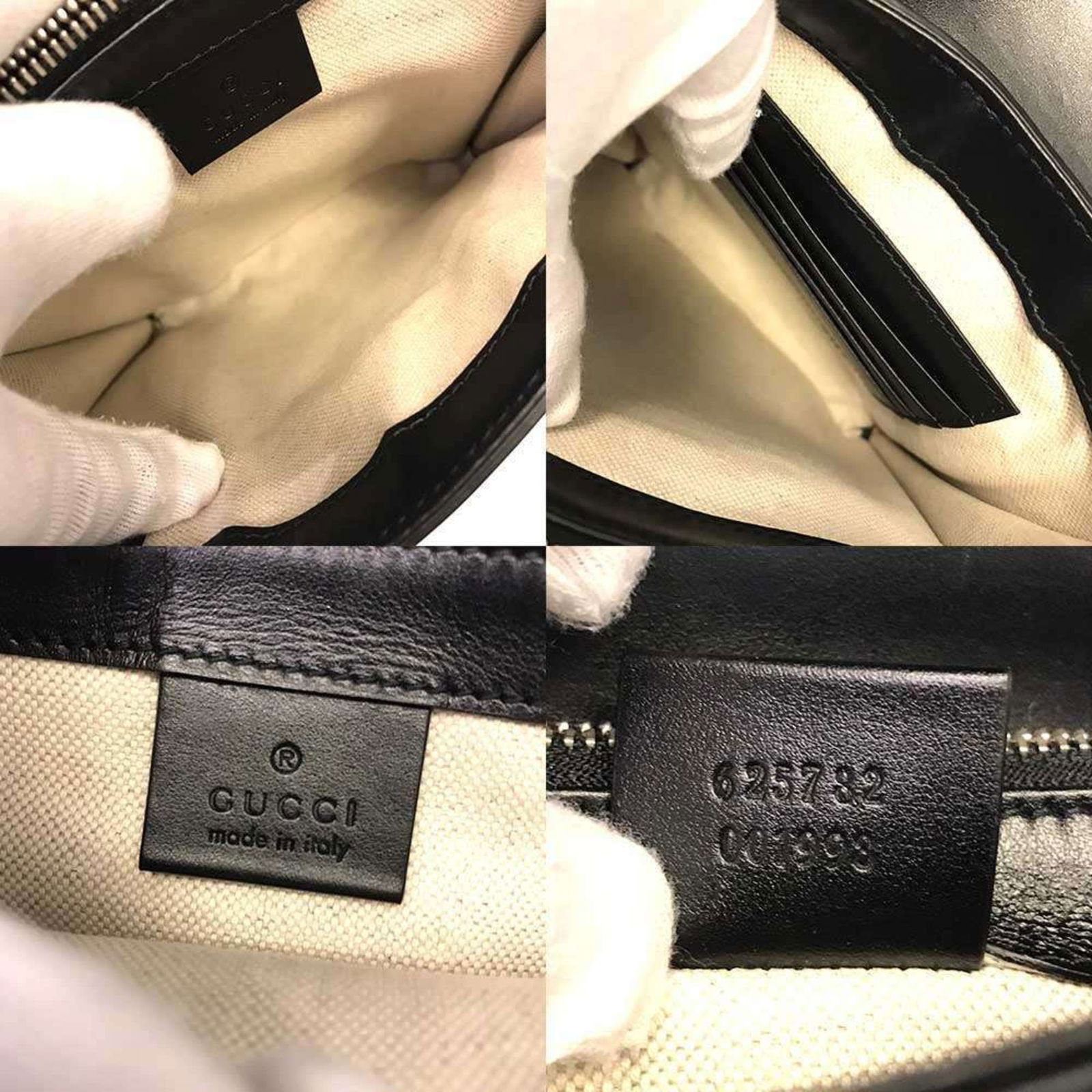 Leather Gucci Shoulder Bag Gg - 7