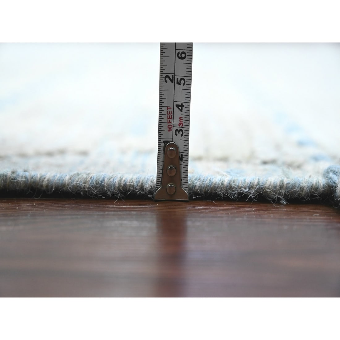 Rug 10'2"x14'7" Gray Moroccan Weave Minimalist Design Hand Knotted Wool - 10