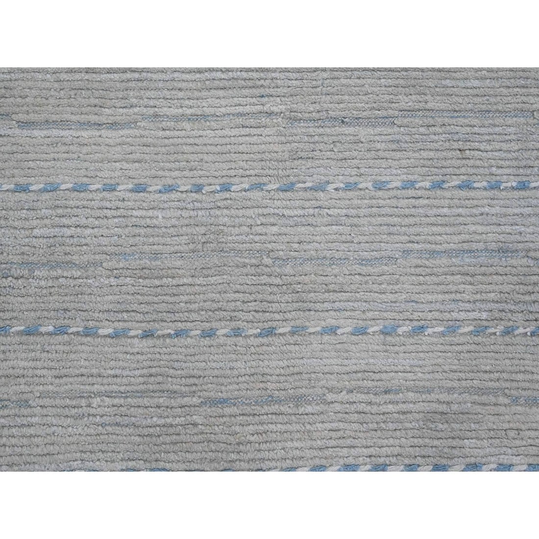 Rug 10'2"x14'7" Gray Moroccan Weave Minimalist Design Hand Knotted Wool - 8