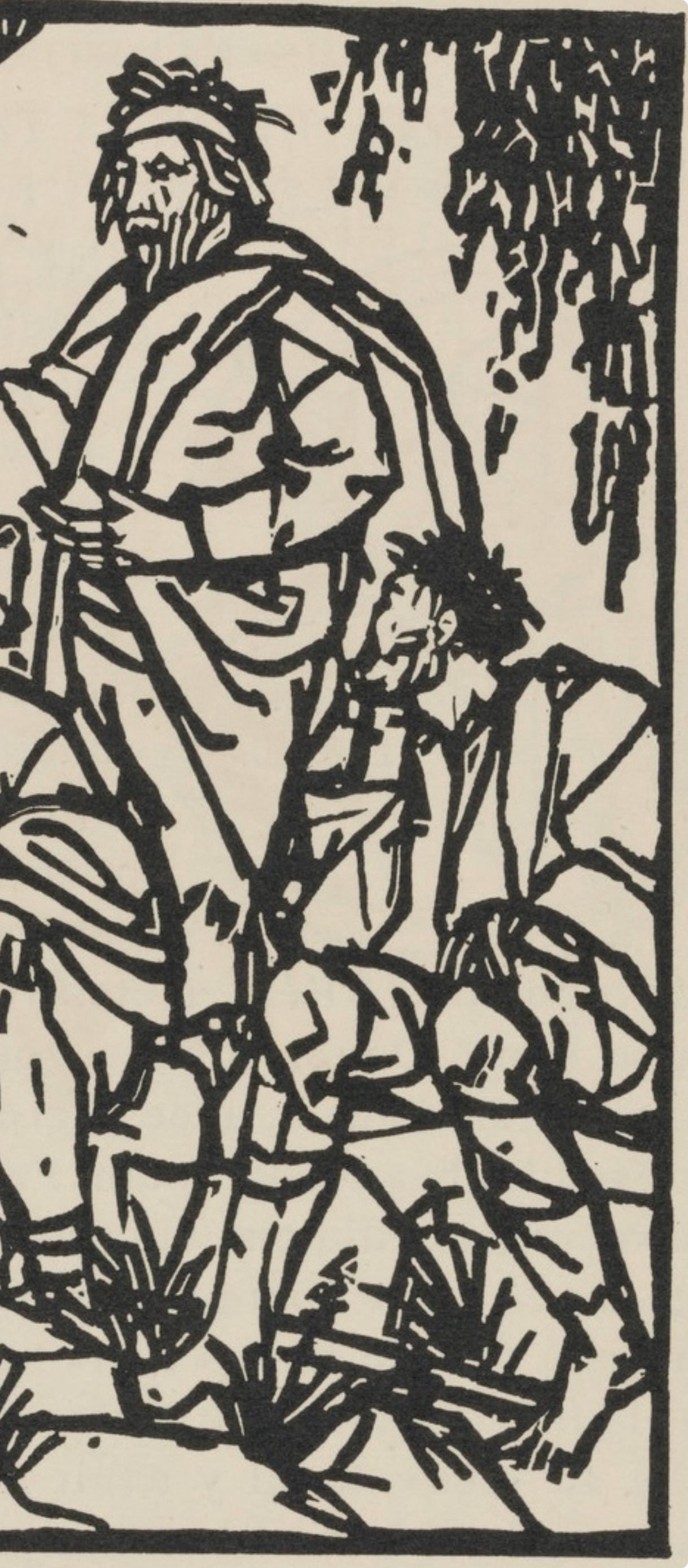 Woodcut - mile Bernard - Composition (Morane - No. 100) - Les Petites Fleurs de St. Franoise - 4