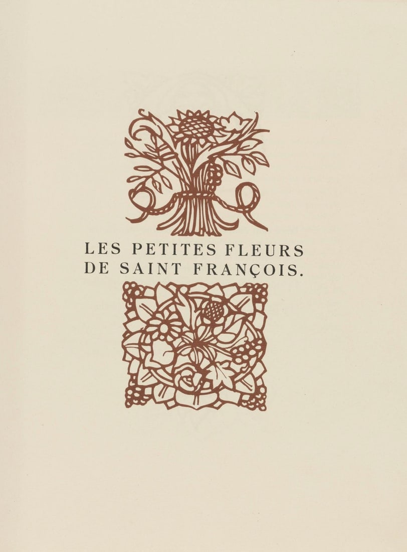 Woodcut - mile Bernard - Composition (Morane - No. 100) - Les Petites Fleurs de St. Franoise - 8