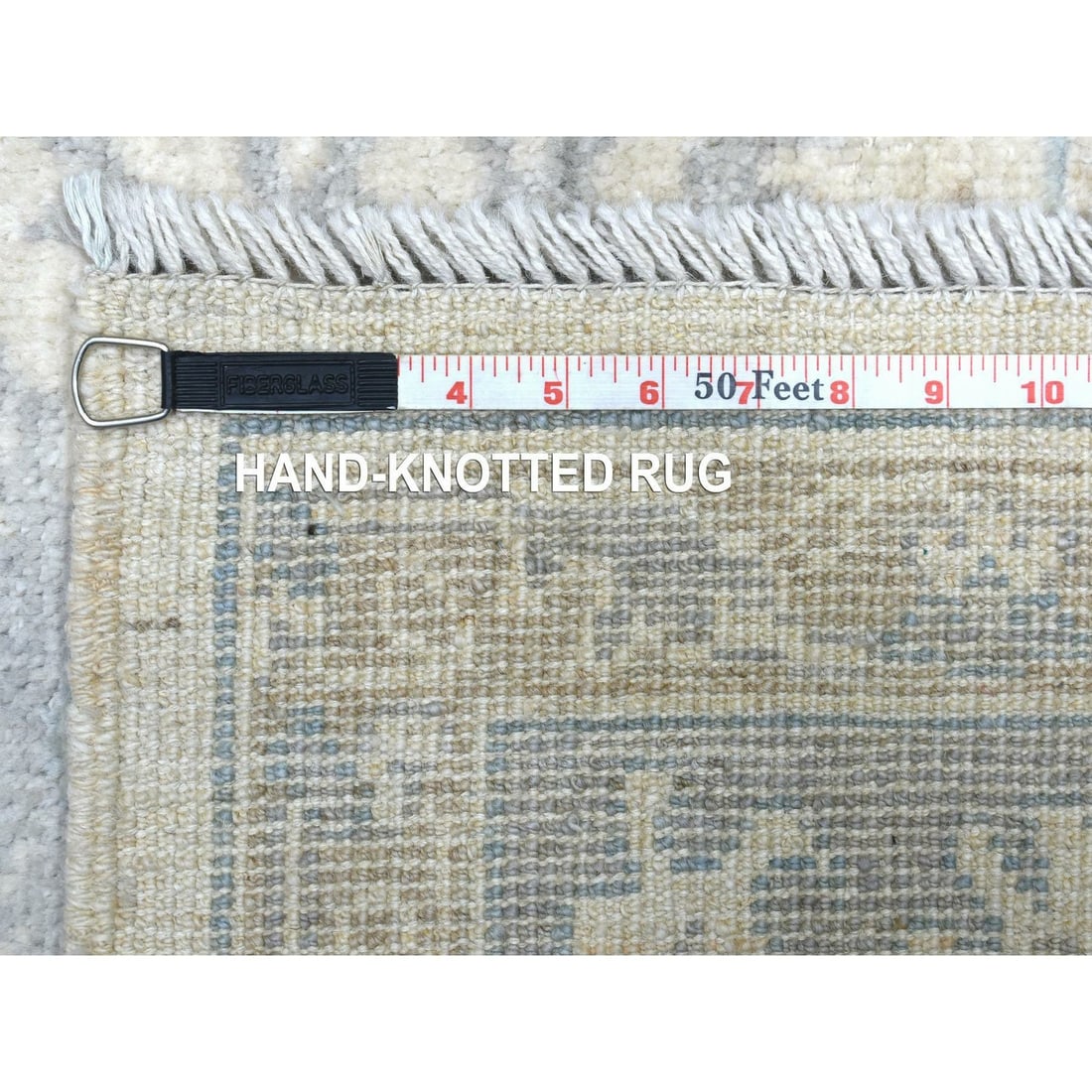 Rug 8'1"x9'8"Gray Afghan Angora Oushak Hand Knotted Natural Wool Oriental - 12