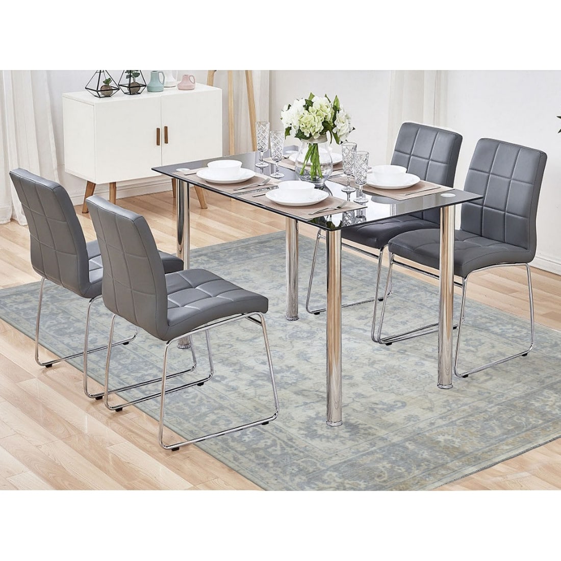 Rug 8'1"x9'8"Gray Afghan Angora Oushak Hand Knotted Natural Wool Oriental - 2