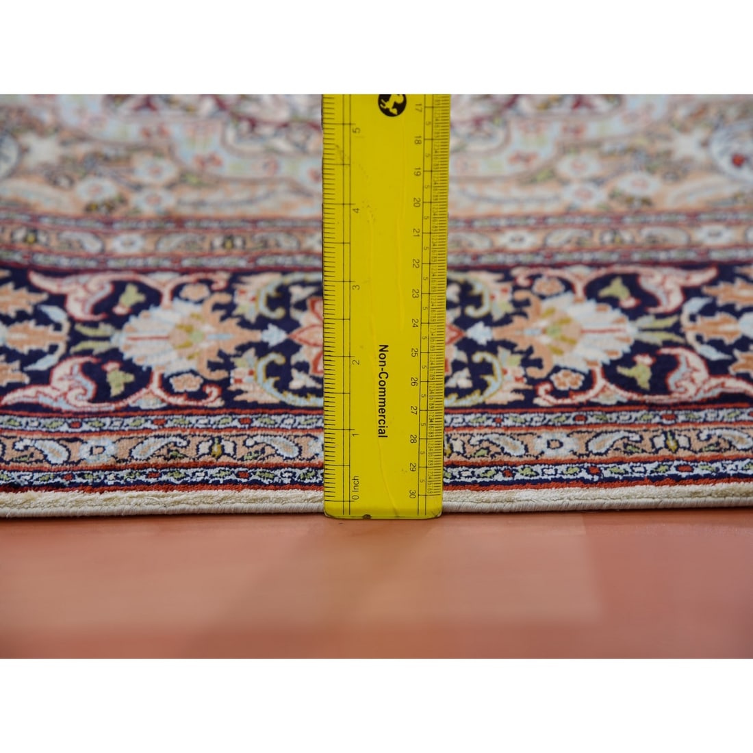 Rug 4'1"x6'1" Tobacco Brown Hand Knotted 100% Silk 400 KPSI Oriental - 6