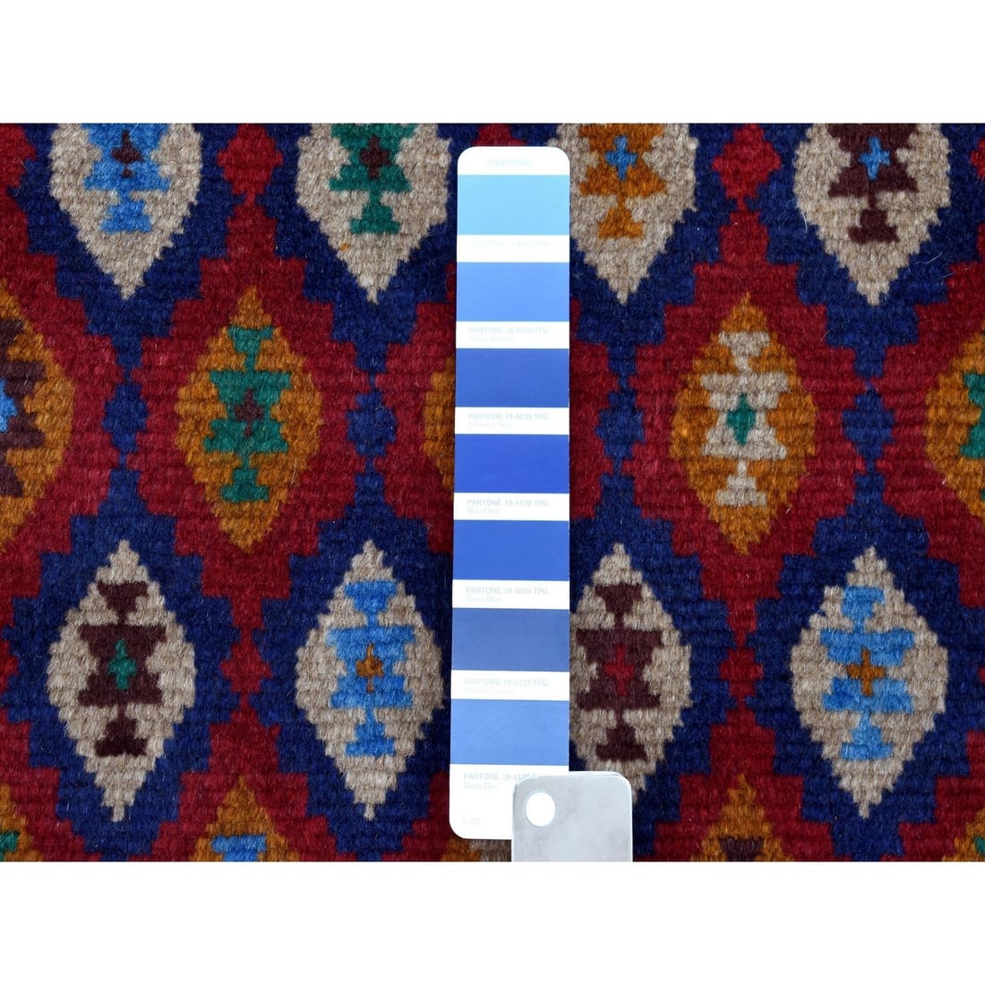 Rug 4'x6'1" All Over Design Hand Knotted Pure Wool Colorful Afghan Tribal - 3