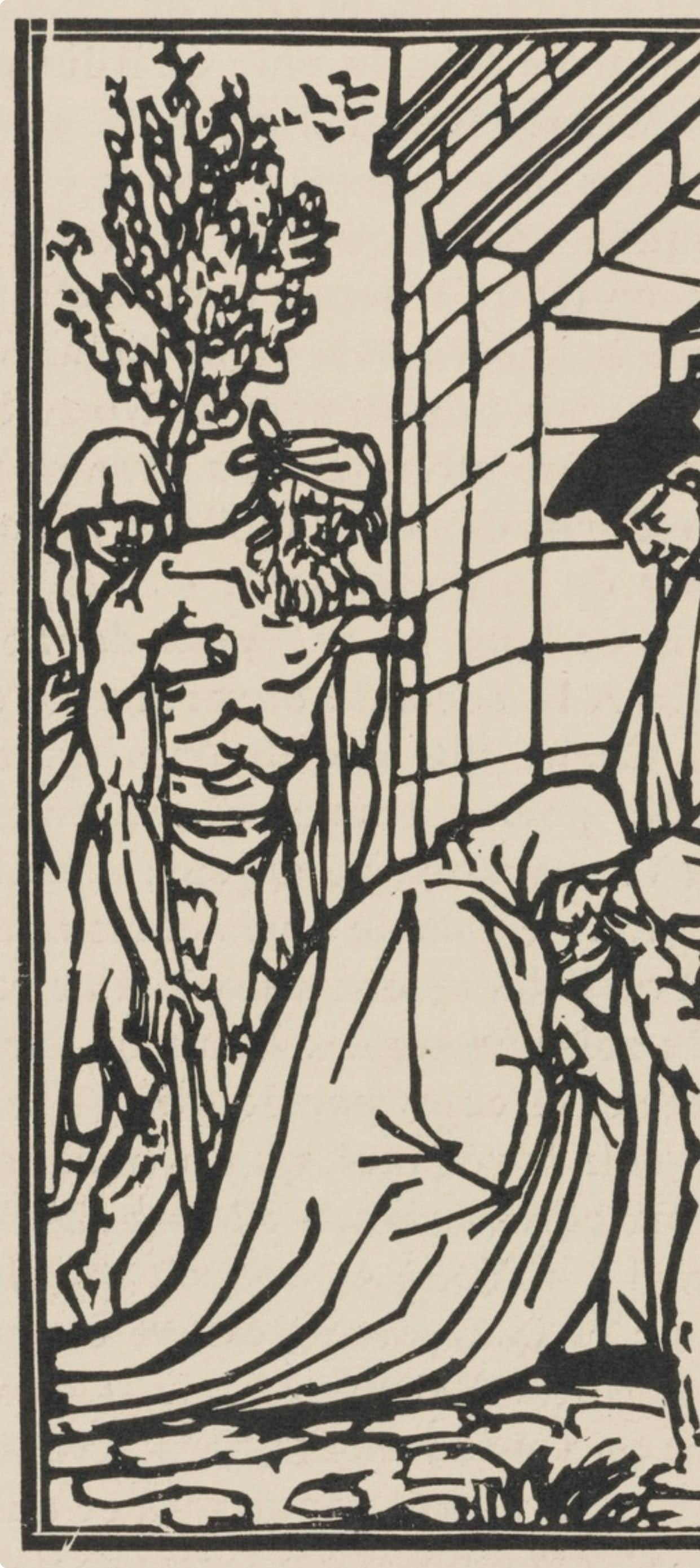 Woodcut - mile Bernard - Composition (Morane - No. 100) - Les Petites Fleurs de St. Franoise - 3