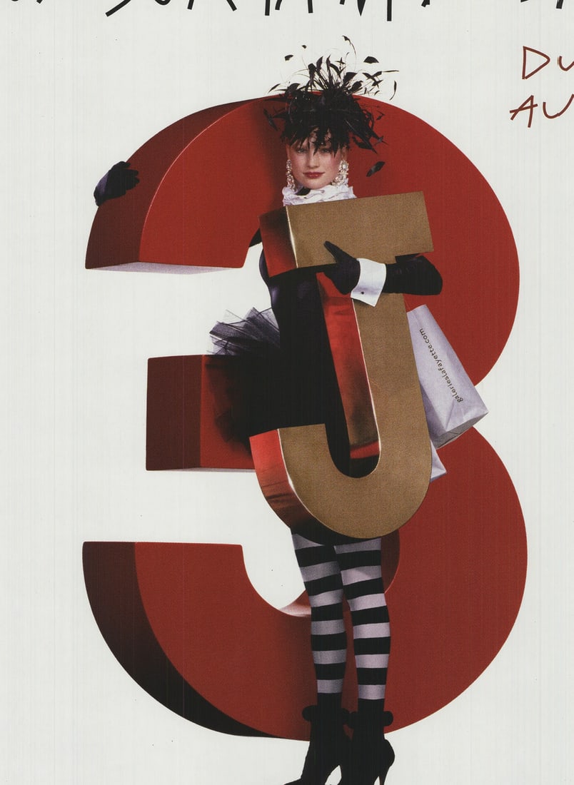 Whit JEAN-PAUL GOUDE Galeries Lafayette 32.5" x 38.75" Offset Lithograph Vintage - 2