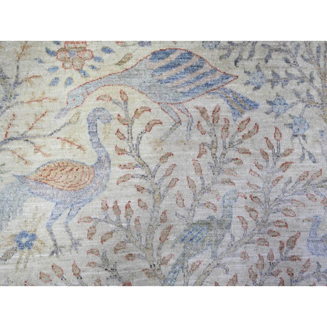 Rug 8'x8' Lexicon Ivory Afghan Peshawar Organic Wool Hand Knotted Round - 8