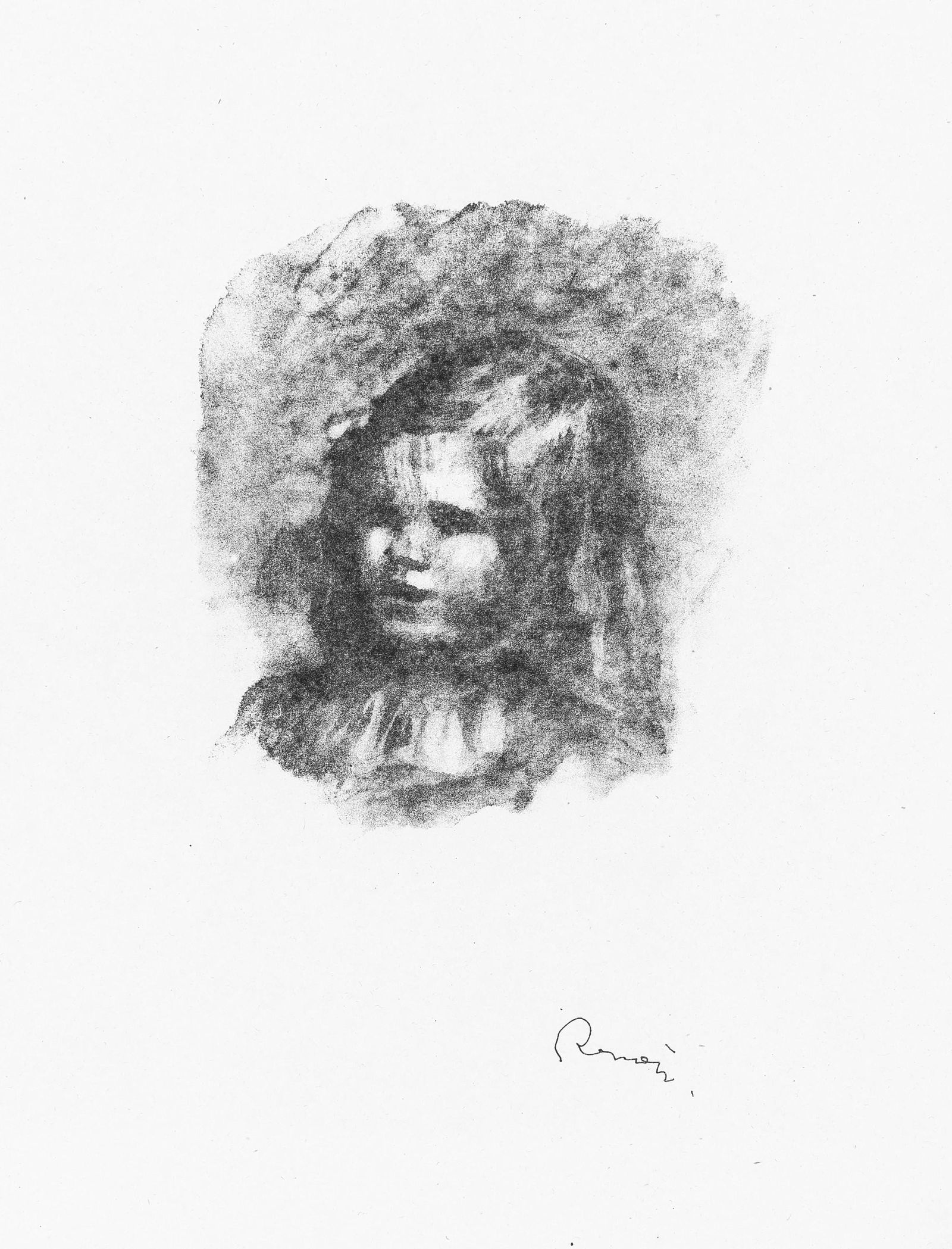 Lithograph - Pierre-Auguste Renoir - Claude Renoir tourn a gauche - Les Lithographies de Renoir - 5